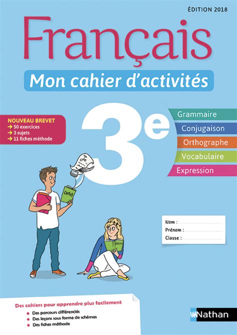 Mon Cahier De Français 3ème Corrigé Pdf Français - Mon cahier d'activités - 3e - Cahier de l'élève
